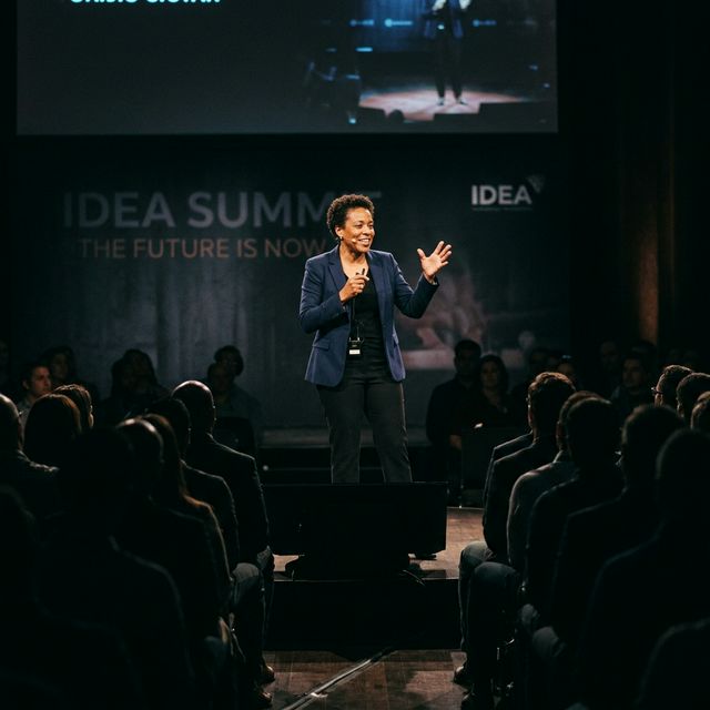 Speaker at intimate conference